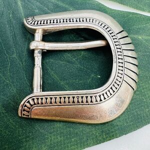 Vintage 1991 ROC Silver Plated Belt Buckle 2" x 2" Cowgirl Southwest Boho 1991